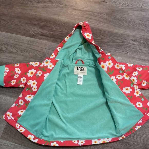 Lazy One Floral Flower Little Girls Raincoat Rain Jacket 2T Daisy Spring - Picture 4 of 5